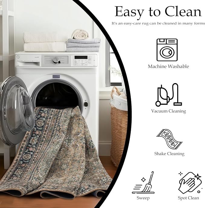 Area Rug Non Slip Machine Washable Ultra Soft Living - Image 3