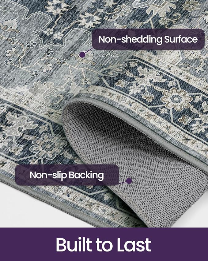 DEXI Area Rugs for Entryway 2x3, Washable Low Pile Vintage Traditional Entry - Image 4