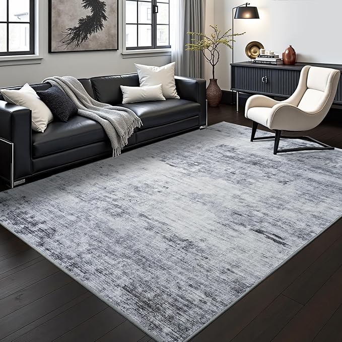 Toneed Abstract Area Rug 5x7 Modern Washable Rug Soft Non Slip Rug Low Pile by Toneed