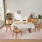 WITSHOCK Pink Rugs 9x12 for Bedroom Girls, Floral Modern Distress Print Pattern - Image 2