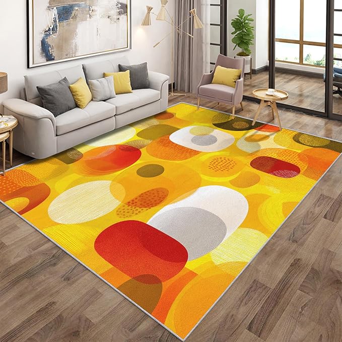 Abstract Geometry Rugs for Home Decor, 5x7 ft, Mid Century Modern Area Rugs for - Image 2