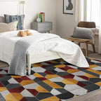 Modern Hexagon Rug, 8x10 Geometric Pattern - Image 3