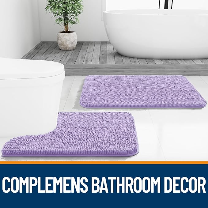 OLANLY Bathroom Rugs 36x24, Extra Soft Absorbent Chenille Bath Rugs, Rubber - Image 7