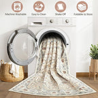 6x8 Area Rug Living Room: Washable Boho Large Neutral Vintage Soft Rugs Stain - Image 2