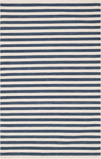 Home Conservatory Ladder Stripe Navy/Ivory Handwoven Wool 4 X 6 Feet by Home+Conservatory
