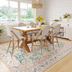 Wonnitar Washable Area Rug 6x9, Boho Non Slip Non-Shedding Pastel Nursery Carpet - Image 7