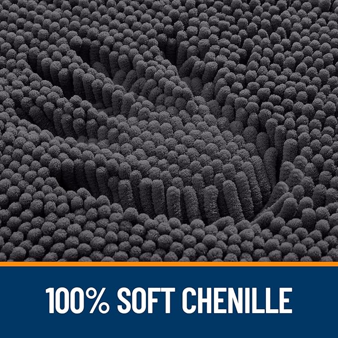 OLANLY Bathroom Rugs 40x24, Extra Soft Absorbent Chenille Bath Rugs, Rubber - Image 3