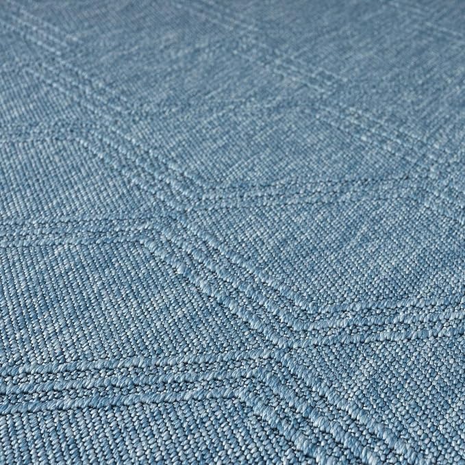 LUXE WEAVERS Modern Farmhouse Blue 6x9 Washable Area Rug, Anti-Slip Diamond - Image 4