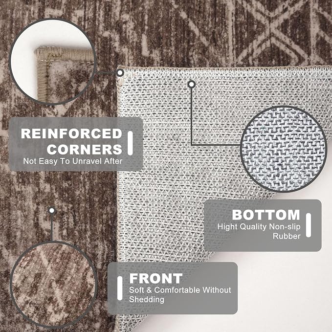 KILOCOCO Boho Entryway Rug 2x3 Printed Small Area Rug Indoor Door Mat Machine - Image 5