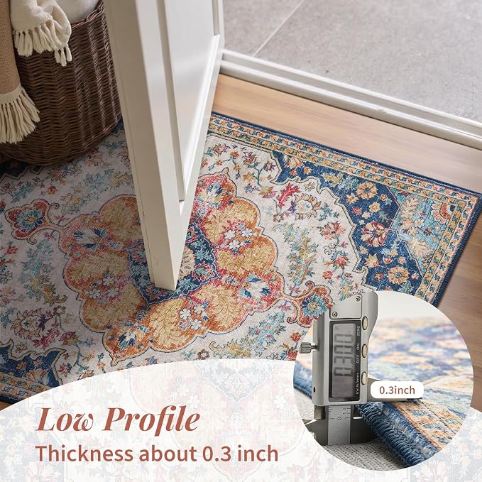 tchdio 3x5 Bedroom Area Rug, Non Slip Washable Entryway Rug Indoor, Soft Low - Image 4