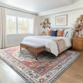 Boho Rugs for Bedroom Girls Playroom, Distressed Medallion Printed 8x10 Rugs by Jainmy