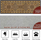 Brown Geometric Runner Rug, 3x8ft Hallway Runner Washable Rug, Corridor & Foyer - Image 2