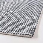 Hand-Tufted 100% Wool Pile Area Rug – Geometric Textured Grid Check Pattern – by RestorationandRenovation