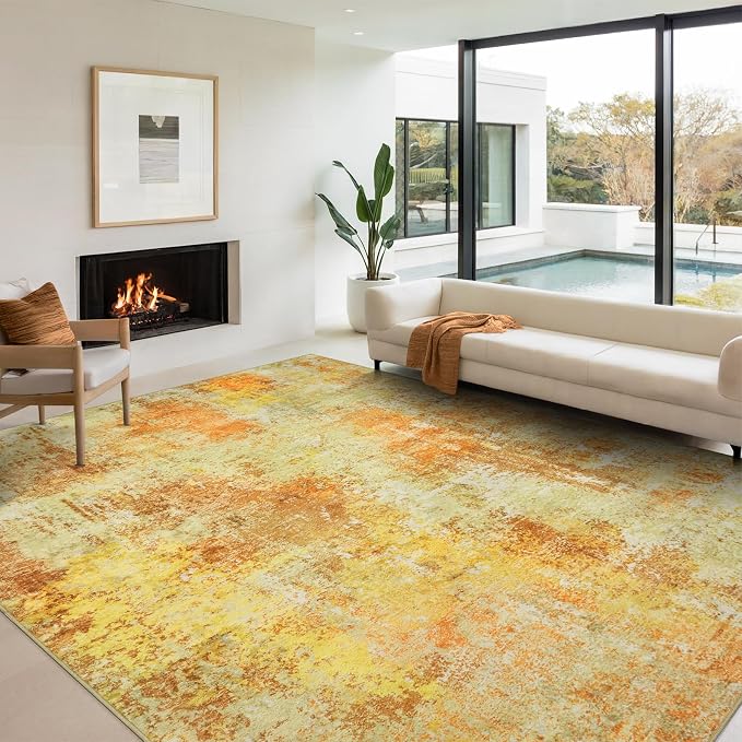 Washable Area Rugs for Living Room 9x12 by AREAMAY
