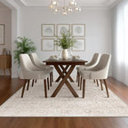 Fmfunctex 8x10 Washable Area Rug Beige Vintage Neutral Distressed Oriental - Image 4