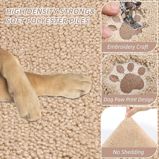 BEQHAUSE Dog Door Mat for Muddy Paws 24"x36" Dirt Trapper Absorbent Doormat Non - Image 6
