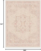RUGGABLE Washable Area Rug – Kamran Soft Pink 9x12, Stain-Resistant, Non-Slip – - Image 2