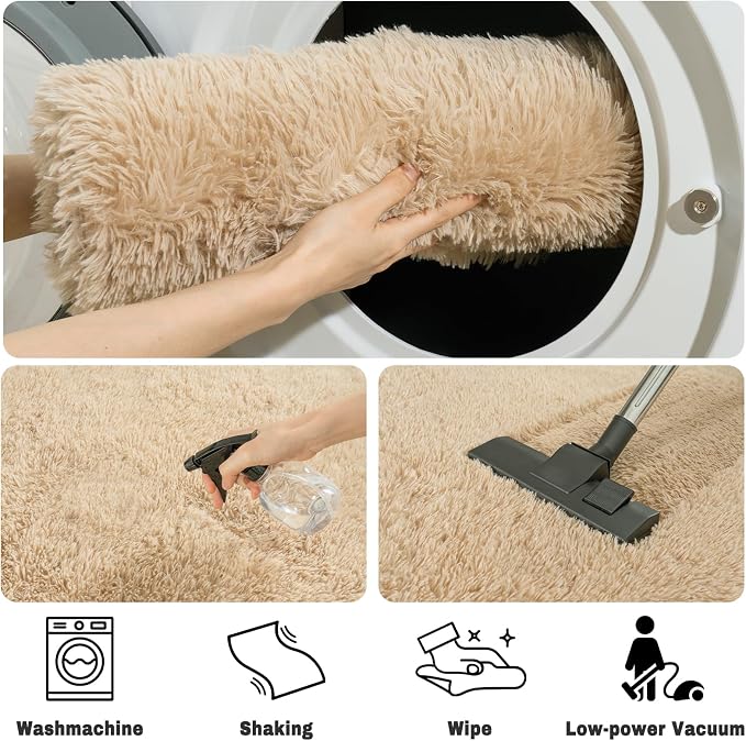 Soft Fluffy Area Rug for Bedroom, Fuzzy Shaggy Oval Throw Rugs for Bedside - Image 6