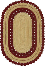 12x15 Jute Oval Rug – Hand Braided Kilim Style Rug, 0.27" Thick Flatweave by CASAVANI