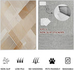 Minimalist Abstract Area Rug 5x7 Brown Boho, Modern Washable Stripe Art Rugs - Image 7