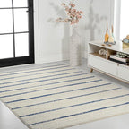 JONATHAN Y Williamsburg Minimalist Stripe Cream/Navy Indoor Area Rug, - Image 5