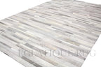 Cowhide Leather Rug for Living Room 4x6 Natural Leather Rug Modern Stripes - Image 5