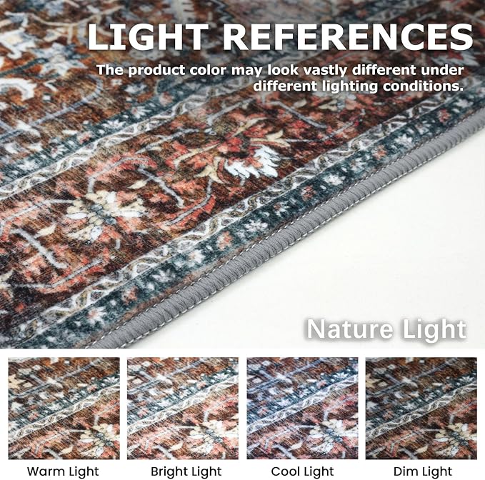 KOZYFLY Area Rug 3x16 Ft Washable Boho Runner Rug - Image 3