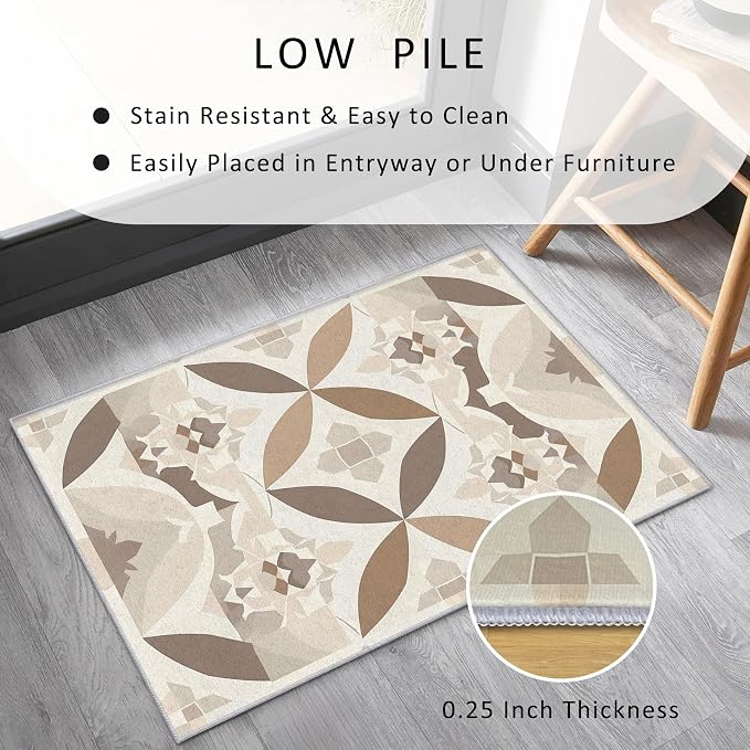 Geometric Rug Small, Washable 2x3 Throw Rug - Image 4