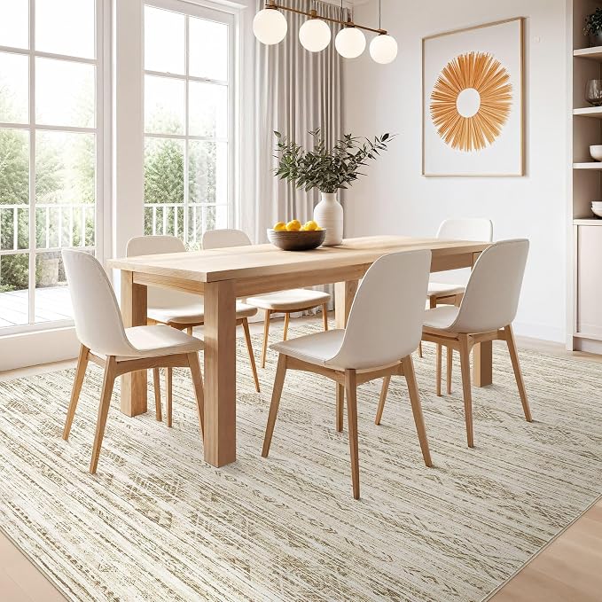 Nakagishi 8x10 Area Rugs Living Room: Washable Boho Large Neutral Modern Soft - Image 6