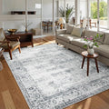 Lahome Vintage 6x9 Washable Grey Rugs by Lahome