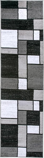 Rugshop Contemporary Modern Boxes Grey Area Rug Runner 2' x 7' 2" - Image 2