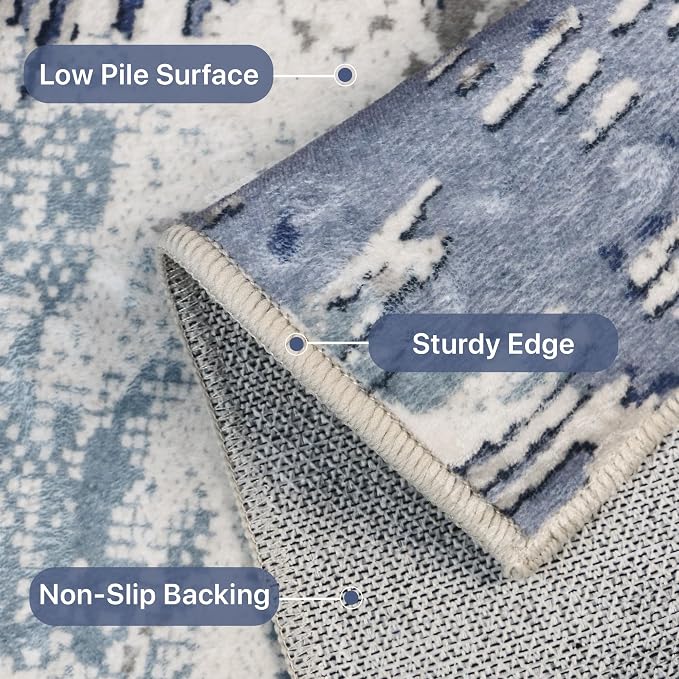Washable Rug 8x10 Area Rug for Living Room Bedroom, Large Modern Abstract Rug - Image 4