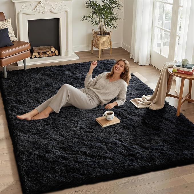 5x7 Area Rugs for Living Room Bedroom, Soft Fluffy Shaggy Bedside Rug, Indoor by NoiFamo
