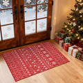 Lahome Christmas Door Mat 2x3 Red Entryway Rug Small Washable Area Rugs by Lahome
