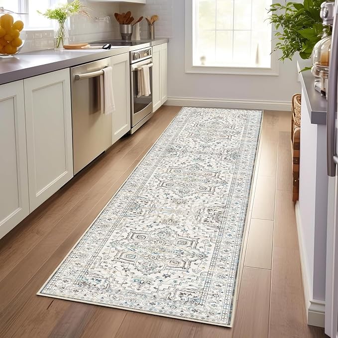 Enkor Runner Rugs for Hallway, 2.6x8 Washable Soft Non Slip Floor Rugs for by EnkorStore