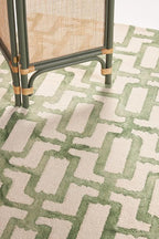 Hand-Tufted Wool Marengo Rug in Green – Modern Geometric Pattern Carpet - Image 2