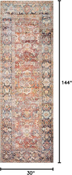 Loloi Layla Collection LAY-02 Spice/Marine 2'-6" x 12'-0" .13" Thick Runner Rug - Image 2
