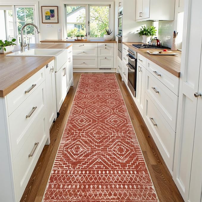 Wonnitar Moroccan Runner Rug, Washable 2'6"x10' Long Runner Rug by Wonnitar