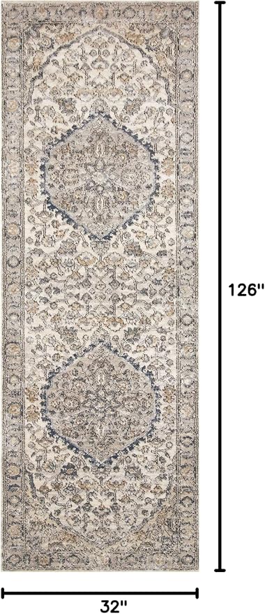 Loloi Teagan Collection TEA-01 Natural/Lt. Grey 2'-8" x 10'-6" Runner Rug - Image 2