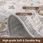AMOAMI-6FT Round Rug-Rugs for Living Room-Vintage Soft Grey Rugs for - Image 5