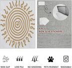 Boho Washable Rugs for Bedroom 2x3, Modern Sun Print Soft Minimalism Area Rug - Image 7