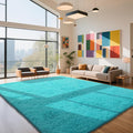 Teal Blue Rug Fluffy Rug, 10x14 Teal Area Rugs by Yongyangjuxi