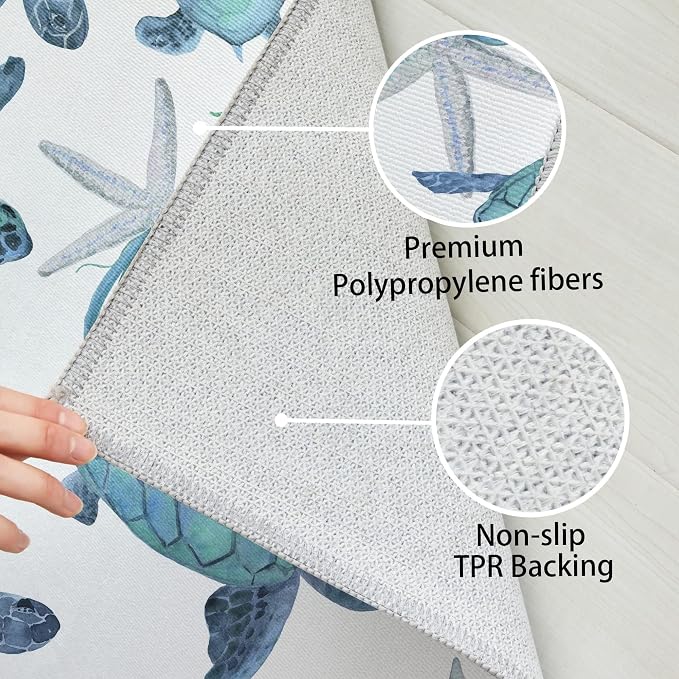 Tritard Coastal Sea Turtles 2x3 Area Rugs - Image 5