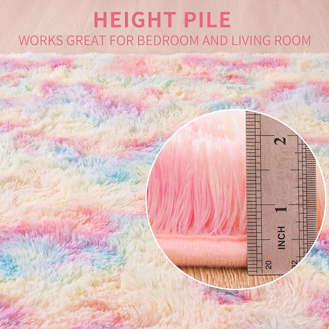 Beglad Fluffy Area Rugs 4x6 Feet, Modern Minimalist Style Shag Rugs, Non-Slip - Image 5
