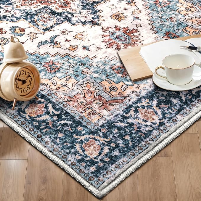 SERISSA 5x7 Boho Area Rug, Washable Large Rugs - Image 7