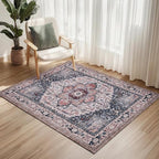 PURRUGS Vintage Farmhouse Boho Throw Rug 3x5 ft, Non-Slip Machine Washable Rug by PURRUGS