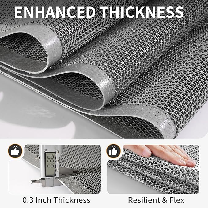 Front Door Mat 24''x36'', Drainage Heavy Duty Dirt Trapping Non-Slip Doormats - Image 8
