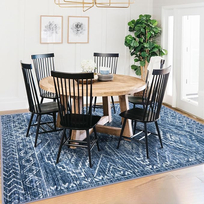 KILOCOCO Living Room Rug 5x7 Area Rug Printed Boho Washable Bedroom Rugs Non - Image 2