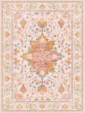 Area Rugs Square 10ft Washable Non-Slip, Floral Vintage Distress Print Pattern by RELEANY
