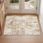 FMFUNCTEX Entryway Rug 2x3 Washable Brown Grey Modern Abstract Door Mat Non by Fmfunctex